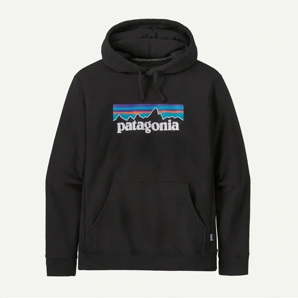 Patagonia Men’s Black P-6 Logo Uprisal Hoody, comfortable pullover, size large - Picture 5 of 7